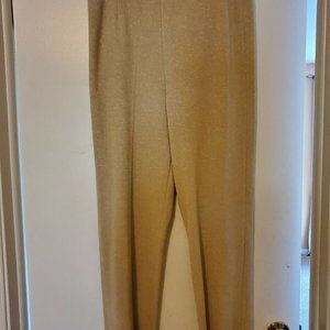 NWT Ming Wang Womens Glitter Gold Knit Pants